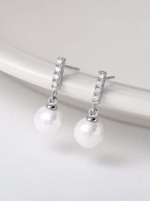 ESBERRY 1 Pair Luxury Cultured Pearl Teardrop Earrings, Exquisite Jewelry, Mother's Day Gift