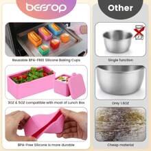 3入組矽膠午餐盒分隔板,便當盒配件,烘焙杯,沙拉醬料容器,小吃存儲罐,醬汁杯 - 彩色 - 查看 5
