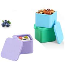 3入組矽膠午餐盒分隔板,便當盒配件,烘焙杯,沙拉醬料容器,小吃存儲罐,醬汁杯 - 彩色 - 查看 1