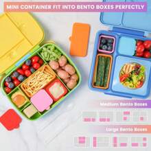 3入組矽膠午餐盒分隔板,便當盒配件,烘焙杯,沙拉醬料容器,小吃存儲罐,醬汁杯 - 彩色 - 查看 3