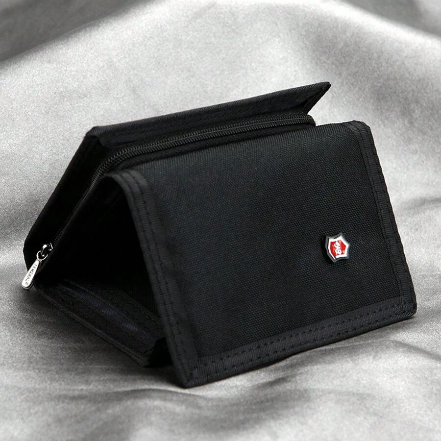 Wallets For Men, Men Tri-Fold  Wallet, Zipper Coin Pocket Multifunctional Classic Wallets - Black - View 1