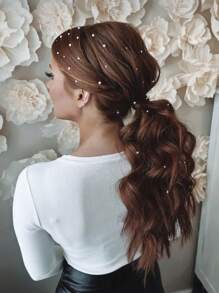 200pcs Faux Pearl DIY Hair Accessory Elegant Hair Clips Hair Claws Hair Slide Hair Barrettes, School Stuff, Pearl Hair Accessories - White - View 4