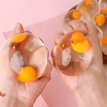 1入組透明仿真蛋,仿真蛋降壓捏壓玩具、降壓雙黃蛋宣洩玩具 - 無色 - 查看 6
