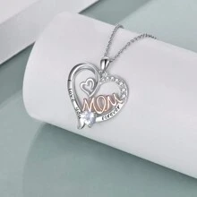 1pc Elegant Heart Shaped Pendant, Fashionable Design Gift For Mom