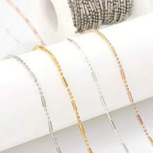 100公分古銅鍍 Diy 珠寶製作材料,1.5 毫米 3:1 竹鏈,珠鏈鐵產品設計師穗子適用於古風服飾 - KC金 - 查看 3