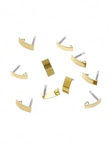 10入組韓式簡約幾何形金屬耳飾diy材料（耳釘、耳魅力、環形耳環）,現貨批發手工電鍍幾何 - 10pcs韓版簡約幾何金屬耳環 - 查看 5