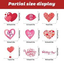 9 Sheets Valentine'S Day Window Clings Heart Window Sticker Decals For Home Wedding Anniversary Party Supplies Shop Window Glass Display Decoration - Multicolor - View 7