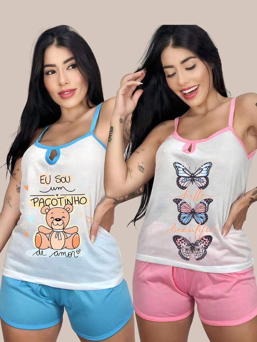 Women Pajama Sets - 彩色 - 查看 1