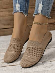 Women's Comfortable Breathable Flat Slip-On Casual Sports Shoes, Versatile Design