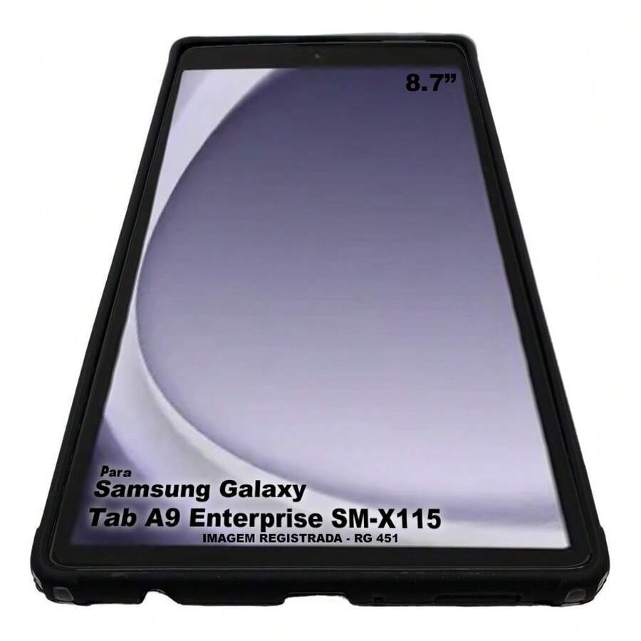 Capa Capinha Case para Tablet Samsung Galaxy Tab A9 Enterprise Edition S M-X115 4G 8,7" com suporte - Alamo - Preto - Visão 1