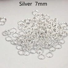 Anillo Abierto De Plata/oro/rodio/bronce, Accesorios De Anillo De Conexión De Joyería Diy, 20 G/paquete - Plateado - Ver 15