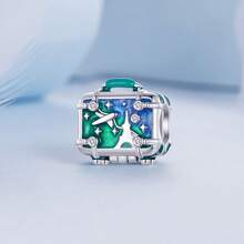 WOSTU 新款時尚925純銀可開啟式行李箱珠寶串珠,適合女性diy手鍊和項鍊製作 - 銀色 - 查看 5