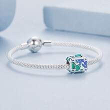 WOSTU 新款時尚925純銀可開啟式行李箱珠寶串珠,適合女性diy手鍊和項鍊製作 - 銀色 - 查看 3