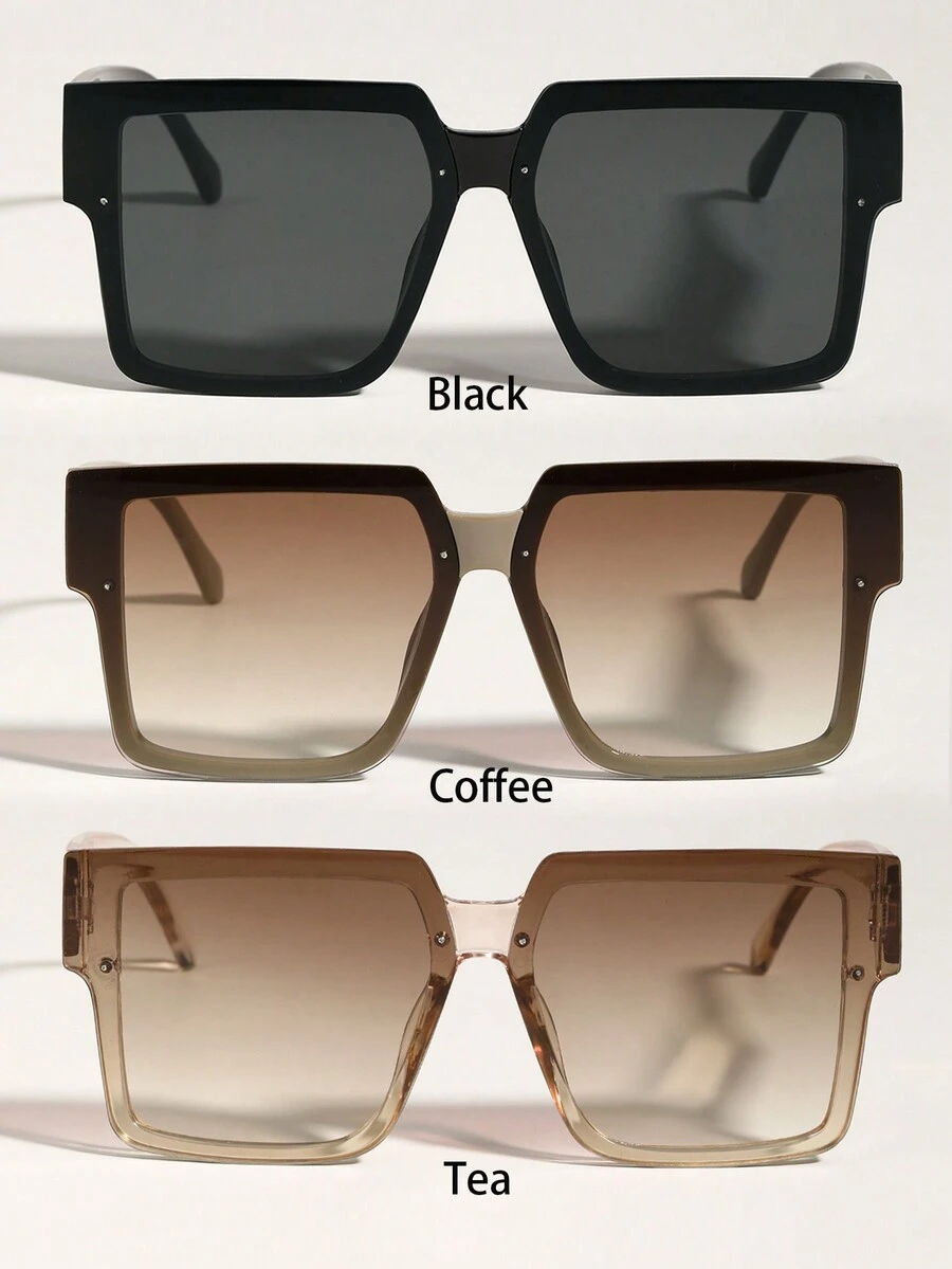 1 件装 女士 大号方形塑料镜框 时尚眼镜 适合街头日常散步 服饰配饰 - 彩色 - 查看 1