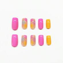 Upgrade Your Look! 24pcs/Set European Style Square Cartoon Line Classic And All-Match Gentle Nail Art Kit For Women And Girls Y2k - Multicolor - View 3