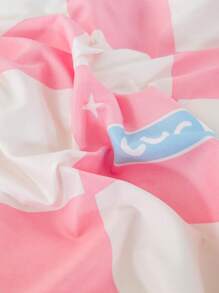 3件套粉白格子被套，不含被芯 - 彩色 - 查看 7