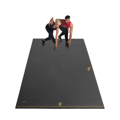 Gxmmat Extra Large Exercise Mat 6'X8'X7mm, Thick Workout Mats For Home Gym Flooring, High Density Non-Slip Durable Cardio Mat, Shoe Friendly, Great For Plyo, MMA, Jump Rope, Stretch, Fitness