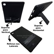Capa Capinha Case para Tablet Samsung Galaxy Tab A9 Enterprise Edition S M-X115 4G 8,7" com suporte - Alamo - Preto - Visão 2