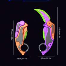 1pc Random Color Gravity 3d Printed Folding Claw Knife, Butterfly Trainer, Stress Relief Toy