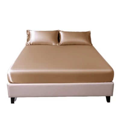 Bộ chăn ga gối Satin 4 món (Ga trải giường, ga trải giường, vỏ gối)