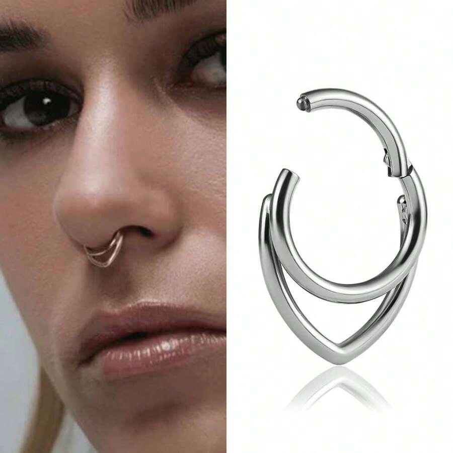 1 Miếng titanium Giọt nước Bộ phận Vòng Nhẫn Septum Vòng mũi Núm vú Tai Hạt tai Xoắn ốc Xuyên Cơ thể - Giọt nước - Xem 1