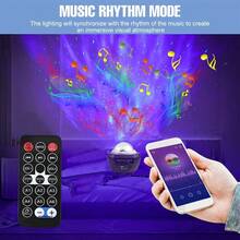 1個星形投影燈帶7種顏色模式和遙控器,可播放音樂的led迷你星形燈,多功能極地投影夜燈,適合卧室氛圍 - 星空海洋燈光(可播放音樂) - 查看 3