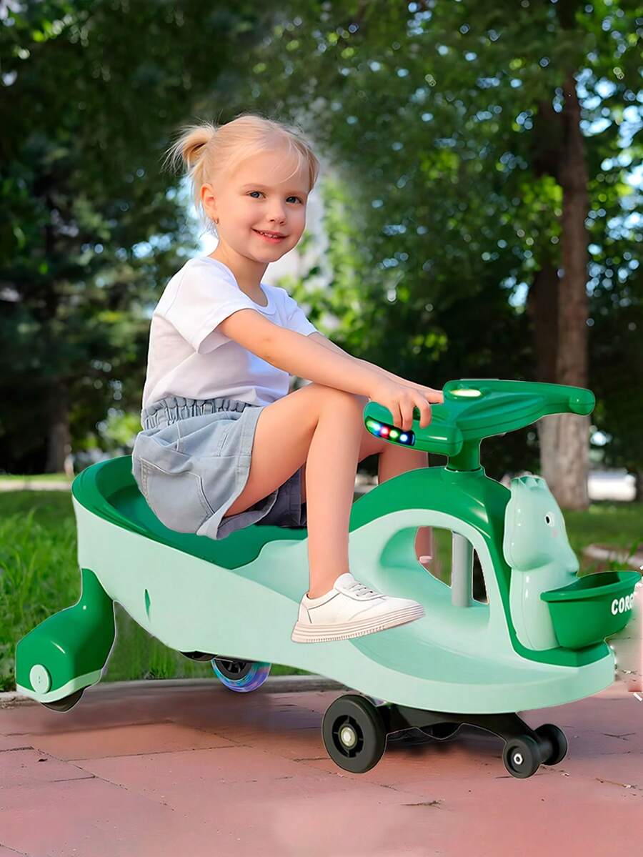ELE-GATE Coche Montable Carrito  para Niño Niña Dinosaurio Diversión Garantizada. - Rosa - Ver 1