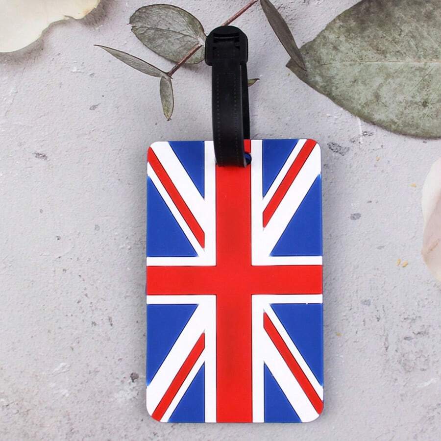 1pc Flag Design Pvc Soft Rubber Luggage Tag, Creative Travel Tag For Suitcase, Portable Bag Identification Label For Men And Women - Multicolor - View 1