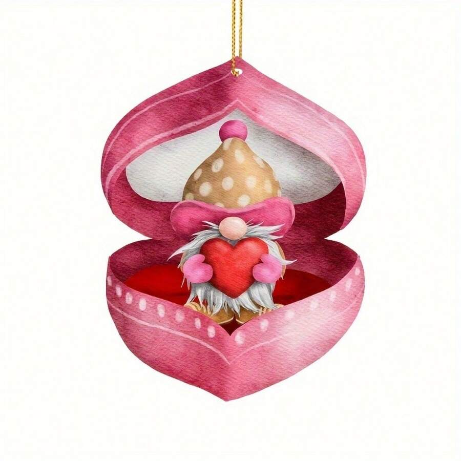 1個情人節浪漫愛情矮人2d亞克力節日吊飾,節日客房家庭禮品裝飾,手持背包鑰匙扣配件吊墜 - 彩色 - 查看 1