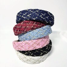 Woolen Hairband Fashionable Headband With Increased Skull Height, Wide Pressure Hair Styling Tool, Sponge Headband, Korean Hair Accessory - Pink - View 4