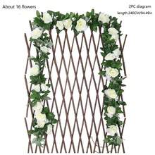 1入組仿真玫瑰藤掛墻裝飾,婚禮裝飾,戶外活動,家居裝飾,櫻花藤仿真植物藤 - 玫紅色 - 查看 3
