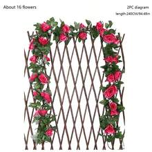 1入組仿真玫瑰藤掛墻裝飾,婚禮裝飾,戶外活動,家居裝飾,櫻花藤仿真植物藤 - 玫紅色 - 查看 1