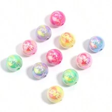 10入組亞克力uv彩色印花愛心珠子,適用於珠寶製作 - 原子 - 查看 12