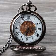 Fashionable Black Mechanical Pocket Watch - Black - View 2