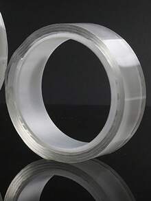 1入組透明膠片納米雙面膠帶,高黏度防水丙烯酸雙面粘鉤,無痕粘貼 - 白色 - 查看 4