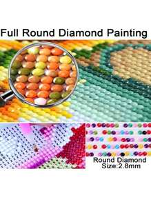 5d Diamond Painting Moon Garden Cottage Scenery Mosaic Round Diamond Embroidery Wall Decor Artwork Handicraft - Multicolor - View 4