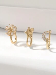 3入組精緻的幾何形假鼻環,為女性帶來裝飾效果,節日禮物 - 彩色 - 查看 13