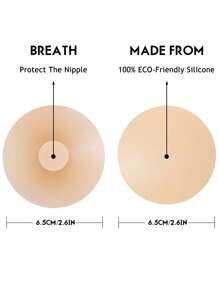 8入組可重複使用可清洗圓形乳頭貼,超薄奶頭貼 - 杏色 - 查看 10