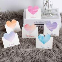 10入組創意小卡片愛心折半式賀卡,心形婚禮賀卡,祝福留言卡,小禮物信紙,折疊祝福卡,情人節,母親節,父親節 - 彩色 - 查看 2