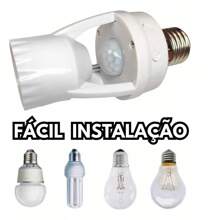 Sensor De Presença Com Fotocélula Para Lâmpada Soquete E27 - Branco - Visão 2