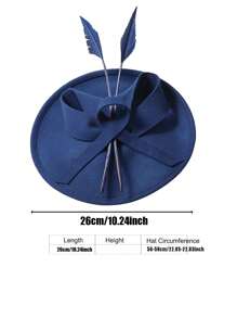 HIMESPORT 酒红色黑色皇家蓝羊毛毡女士礼帽，适合教堂婚礼、新娘正式场合、鸡尾酒会、茶会等，带蝴蝶结和羽毛装饰。 - 彩色 - 查看 11