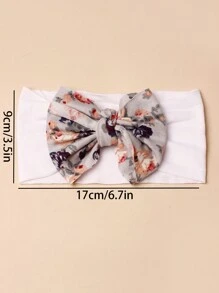 3pcs/Set Early Spring Floral Pattern Hairbands With Bowknot For Infant Girls Aged 0-3 Years - Multicolor - View 4