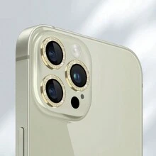 1套時尚金粉塗層鏡片保護殼，適用於 iPhone 11/11 Pro/11 Pro Max/Iphone 12 Mini/12/12 Pro/12 Pro Max/13 Mini/13/13 Pro/13 Pro Max/Iphone 14/14 Pro/14 Plus/14 Pro Max/Iphone 15/15 Pro/15 Plus/15 Pro Max - 金色 - 查看 7