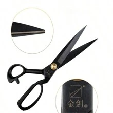 1pc 10 Inch Tailor Scissors Made Of High Carbon Steel For Cutting Fabric, Clothes, Household Use - Black - View 6