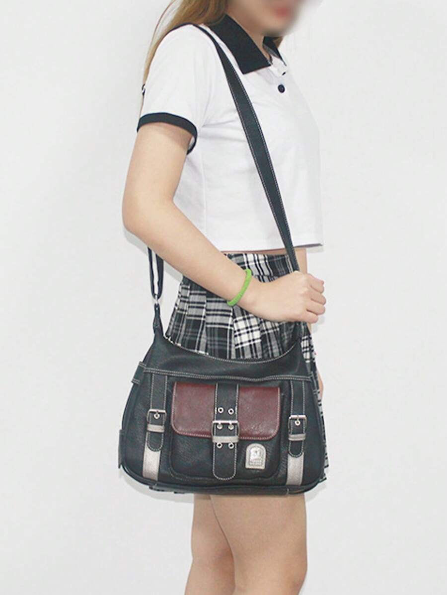 Dedoo 女士2023新款時尚小丑對比休閒運動女士肩袋豐富的紅色肩袋優雅簡約的肩袋。 - 彩色 - 查看 1