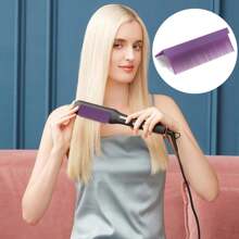 1入組理髮師直髮梳頭部，髮型自由造型髮梳，可固定於平鐵上，適用於低溫和高溫，是理髮師的必備工具 - 紫色 - 查看 1