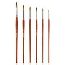 6PCS Kolinsky Sable Brushes Watercolor Paint Brushes Golden Maple Round Paint Brush For Artists,Adults - Red - View 8