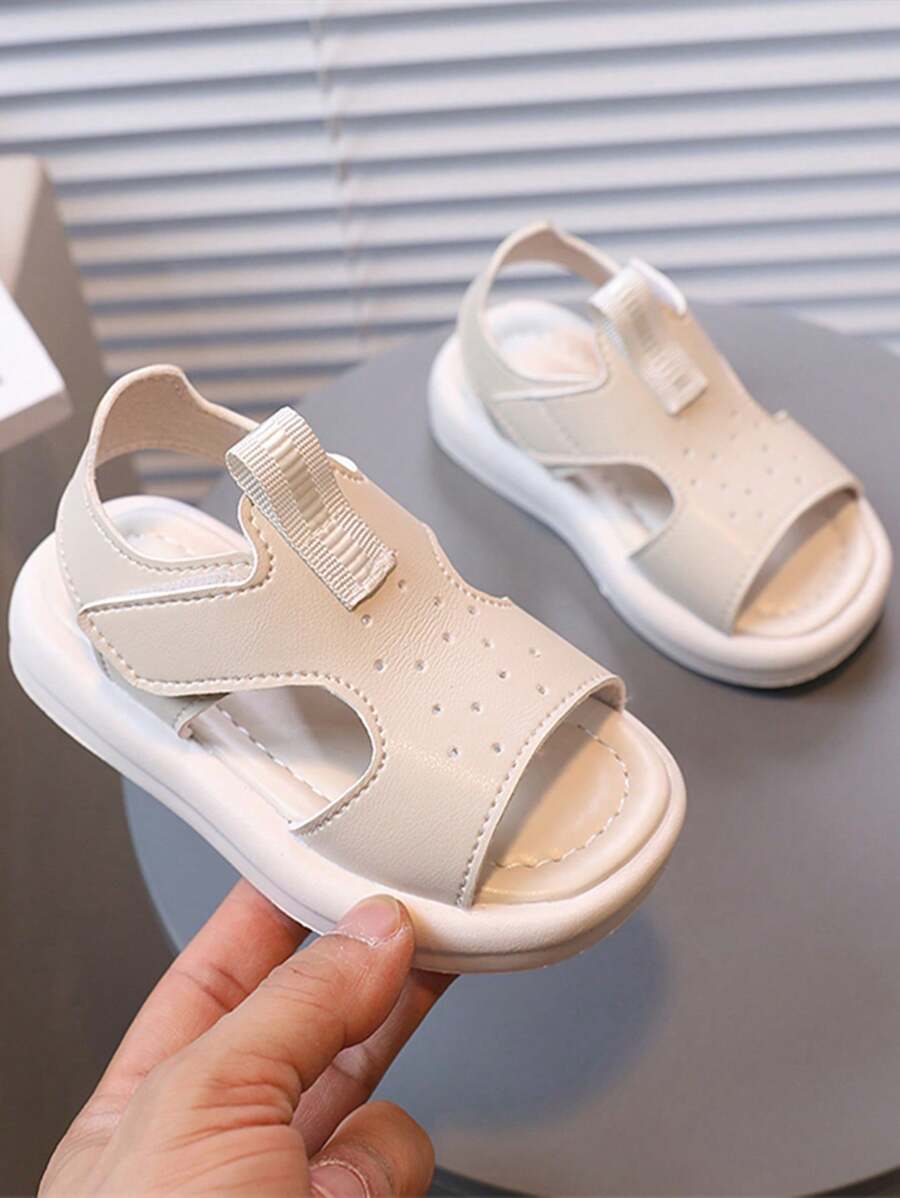 夏季新款兒童涼鞋,幼童男童和大童適用的柔軟底部真皮沙灘鞋 - 白色 - 查看 1