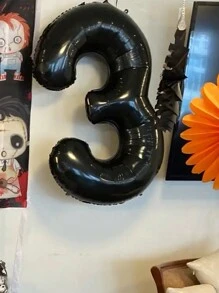 1pc 40-Inch Black Number 0-9 Balloons, Holiday Decoration, Christmas - Black - View 7