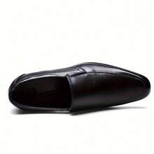 Men's Casual Loafers, Slip-On Soft Sole British Style Leather Shoes - Black - View 2